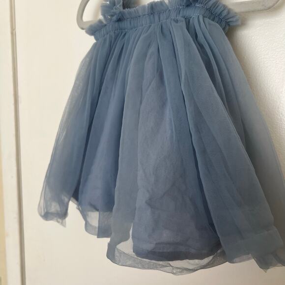 Blue Tulle Tutu Ruffle Baby Dress, Size 70 (6 Months) Wedding Birthday Occasion - Picture 5 of 10